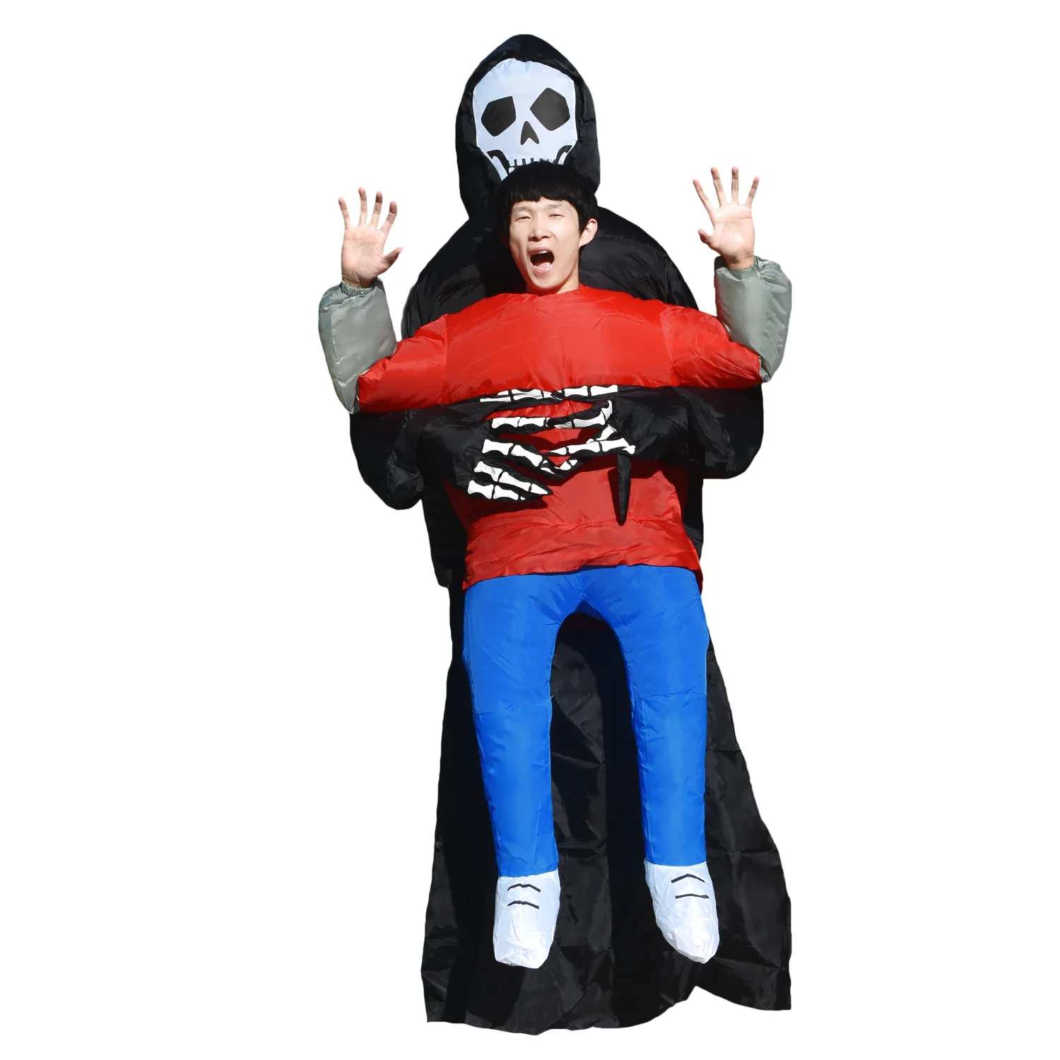 

JYZCOS Scary Devil Inflatable Ghost Costume For Adult Kids Cosplay Faceless Man Cool Evil Clothings Party Dress Up Costumes