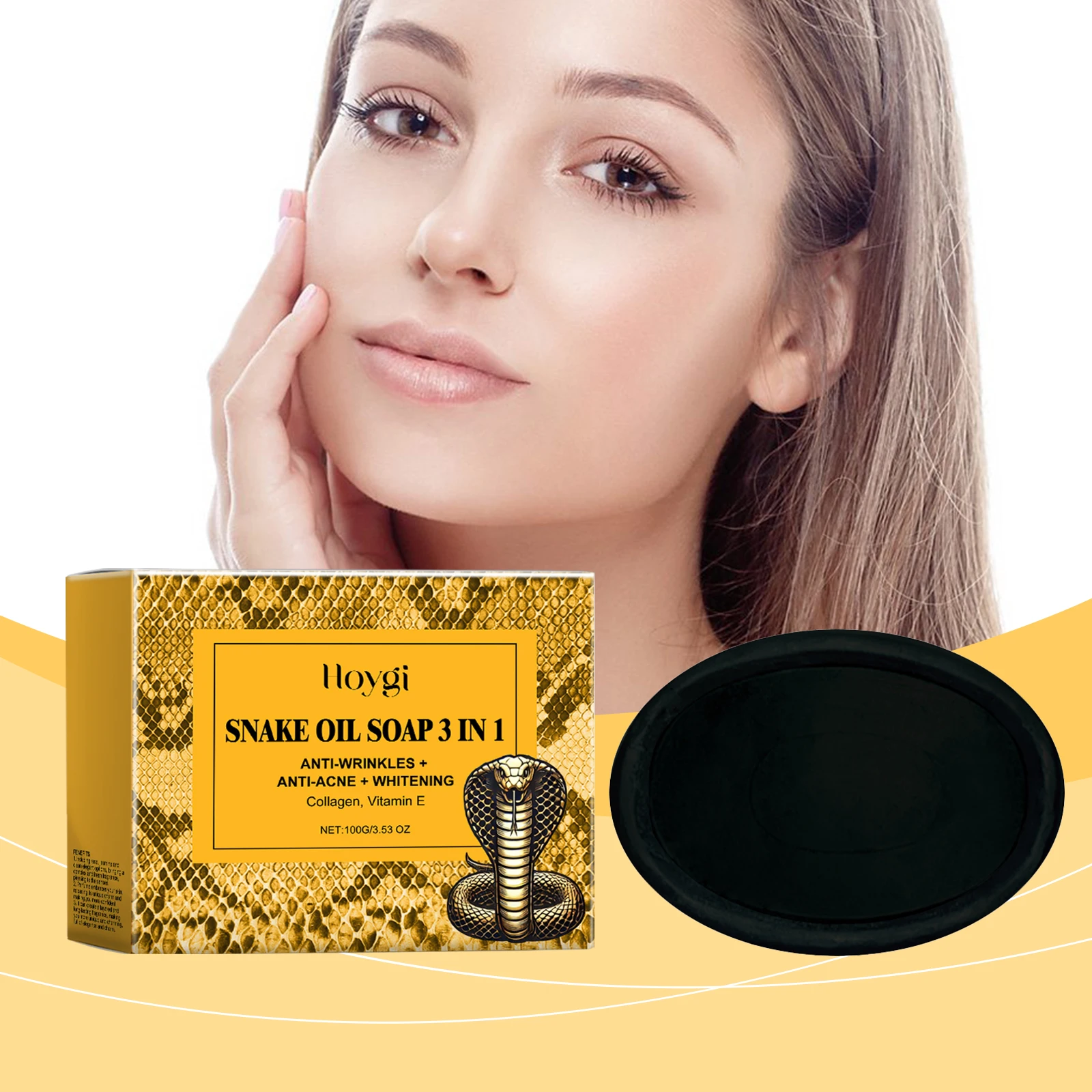Hoygi Snake Oil Cleansing Soap Gently Cleanses Facial Skin, Leaving it Soft, Smooth, Refreshing, and Oil Controlling 100g 5
