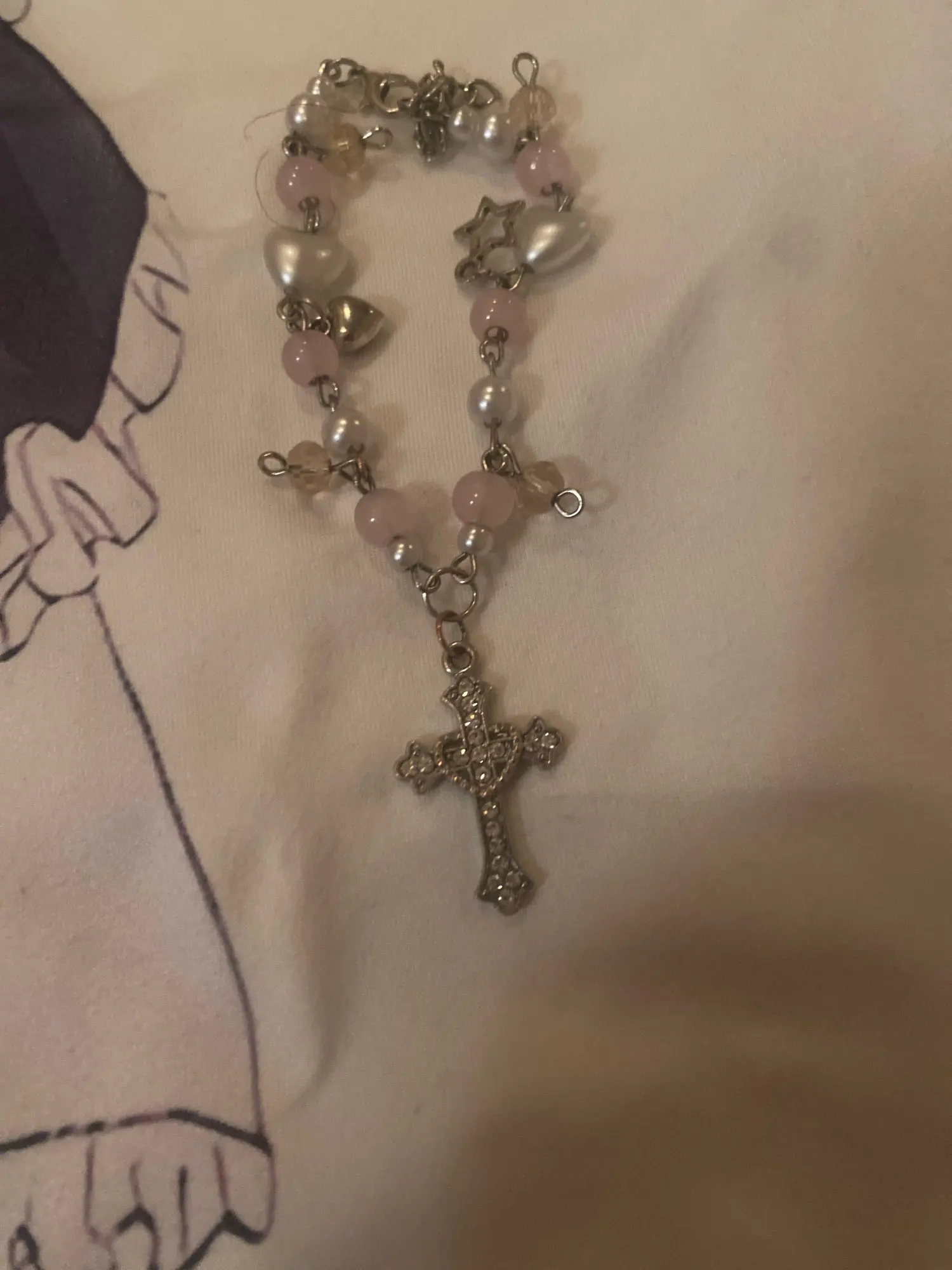 cross and hearts bracelets