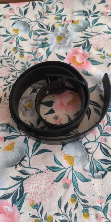 MIDNIGHT SOVEREIGN™ – Black Buckle Genuine Leather Belt photo review