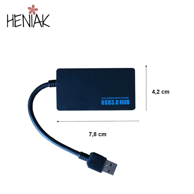 Ladrón HUB USB 3.0/2.0 de 4 Puertos Negro Alta Velocidad con Interrupt –  OcioDual