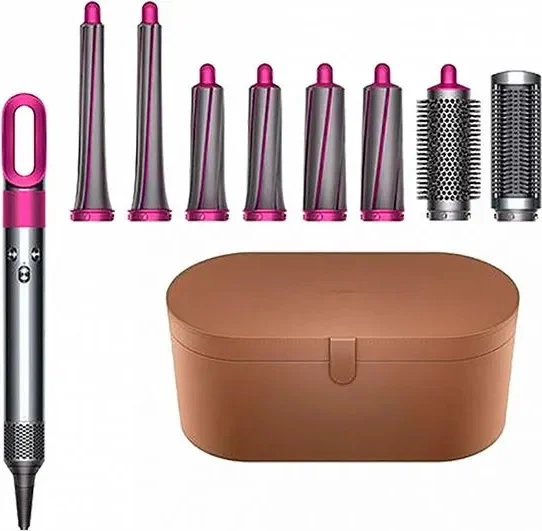 Berigelse Drik Trunk bibliotek Styler Dyson airwrap HS01 kit02 limited customised nickel fuchsia  (nickel/fuchsia) 9 heads