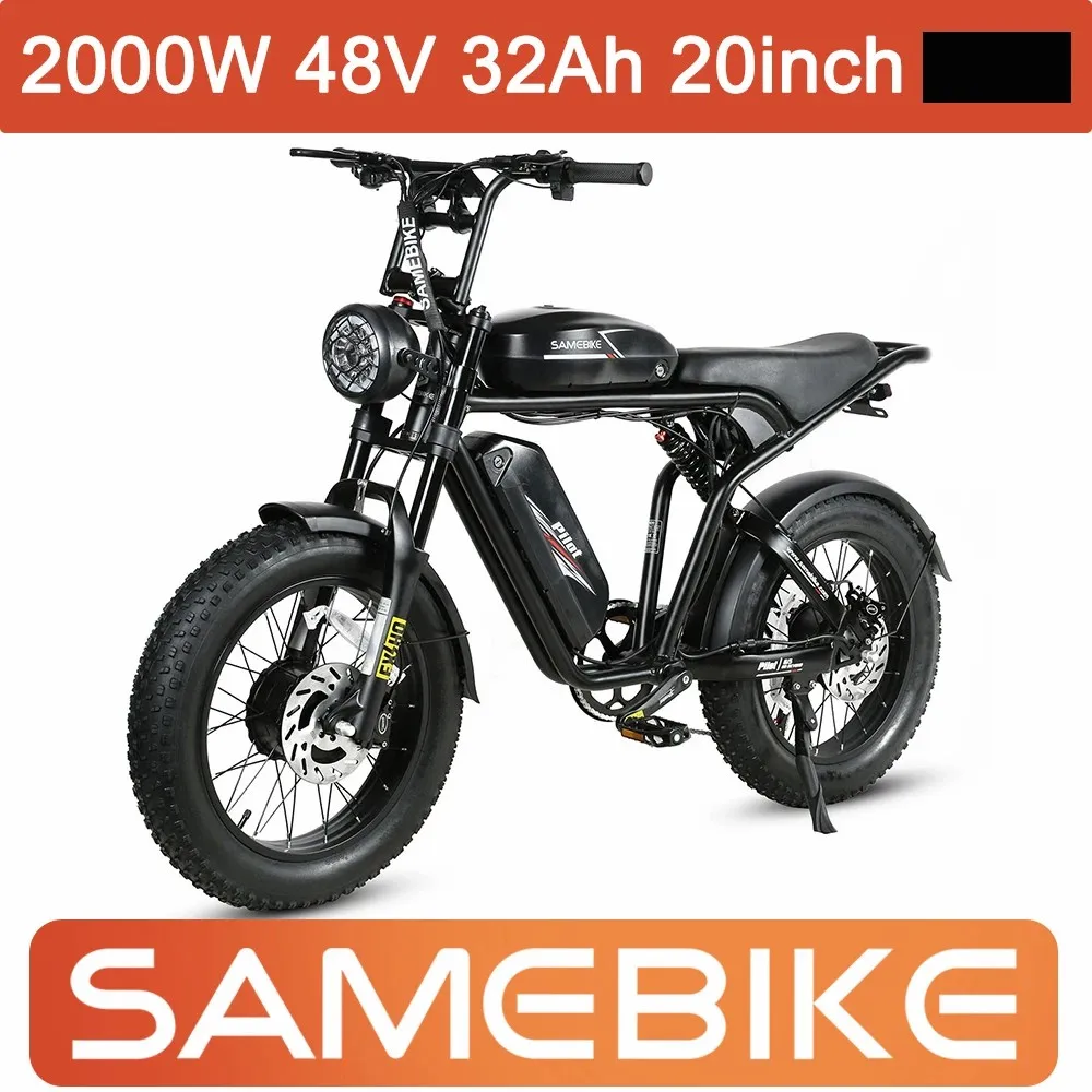 2024 Samebike M20-Ii M20-Iii 1000W * 2 Doppio Motore 2000W 48V 32Ah Velocità Massima 60 Km/H 20 Pollici Pneumatico Rang 220Km Display Lcd Bici Elettri