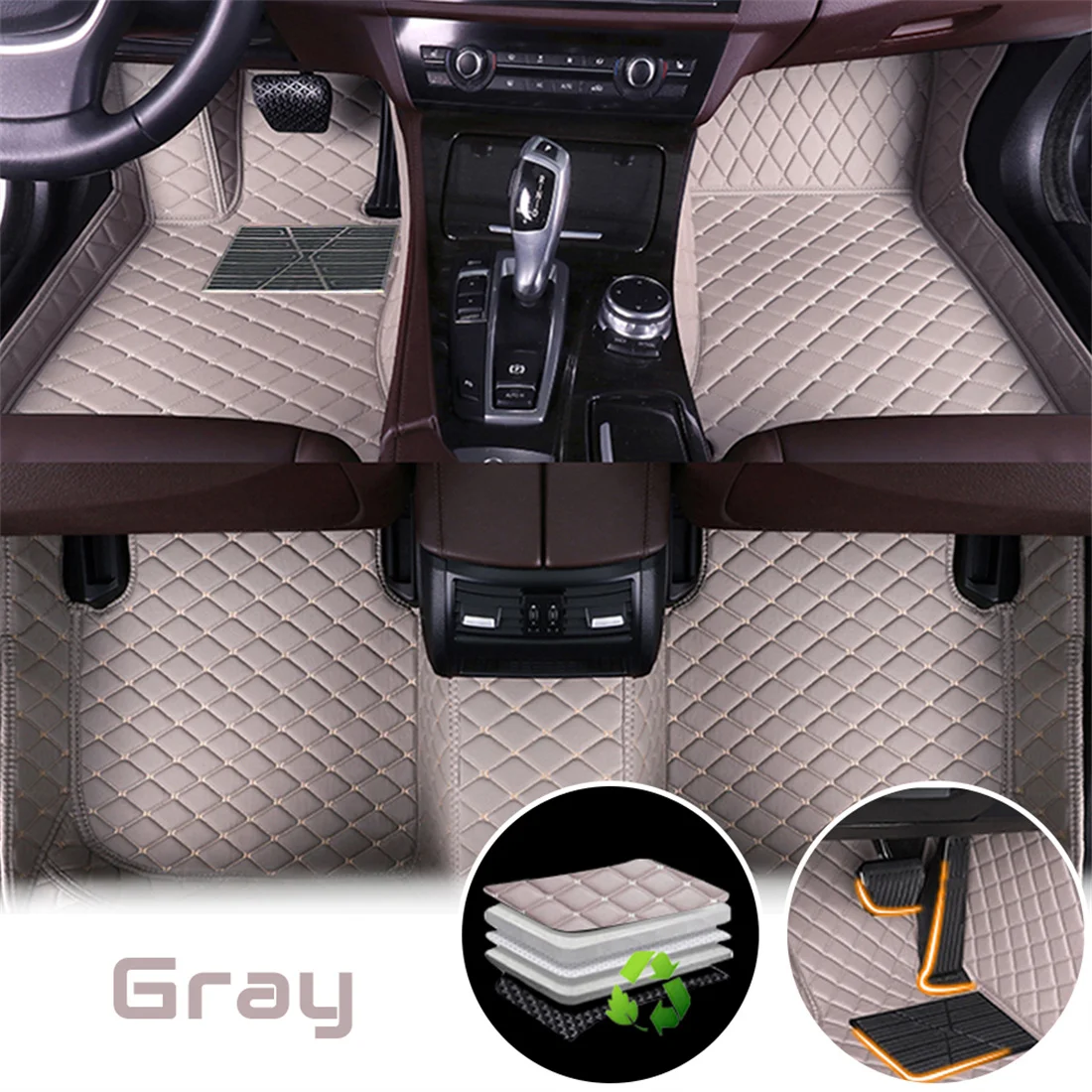 Auto-Fußmatten für Audi A6 2005–2011 C6/4F Limousine Avant 5-Sitzer Auto-Fußpolster Automobil-Teppichbezug – Detail 8