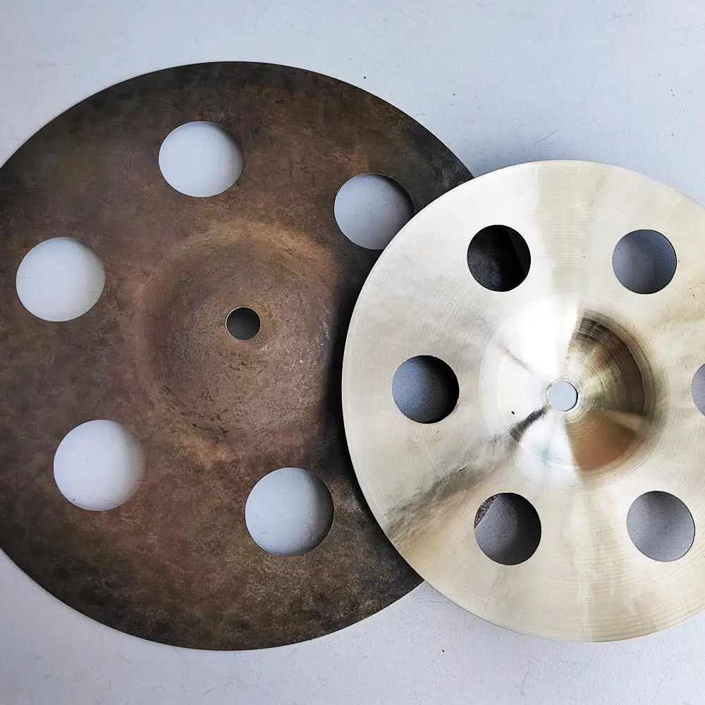 Two Pieces Handmade Cymbal, Raw Surface, 8 inch & 10 inch O-Zone Cymble for Drum Set