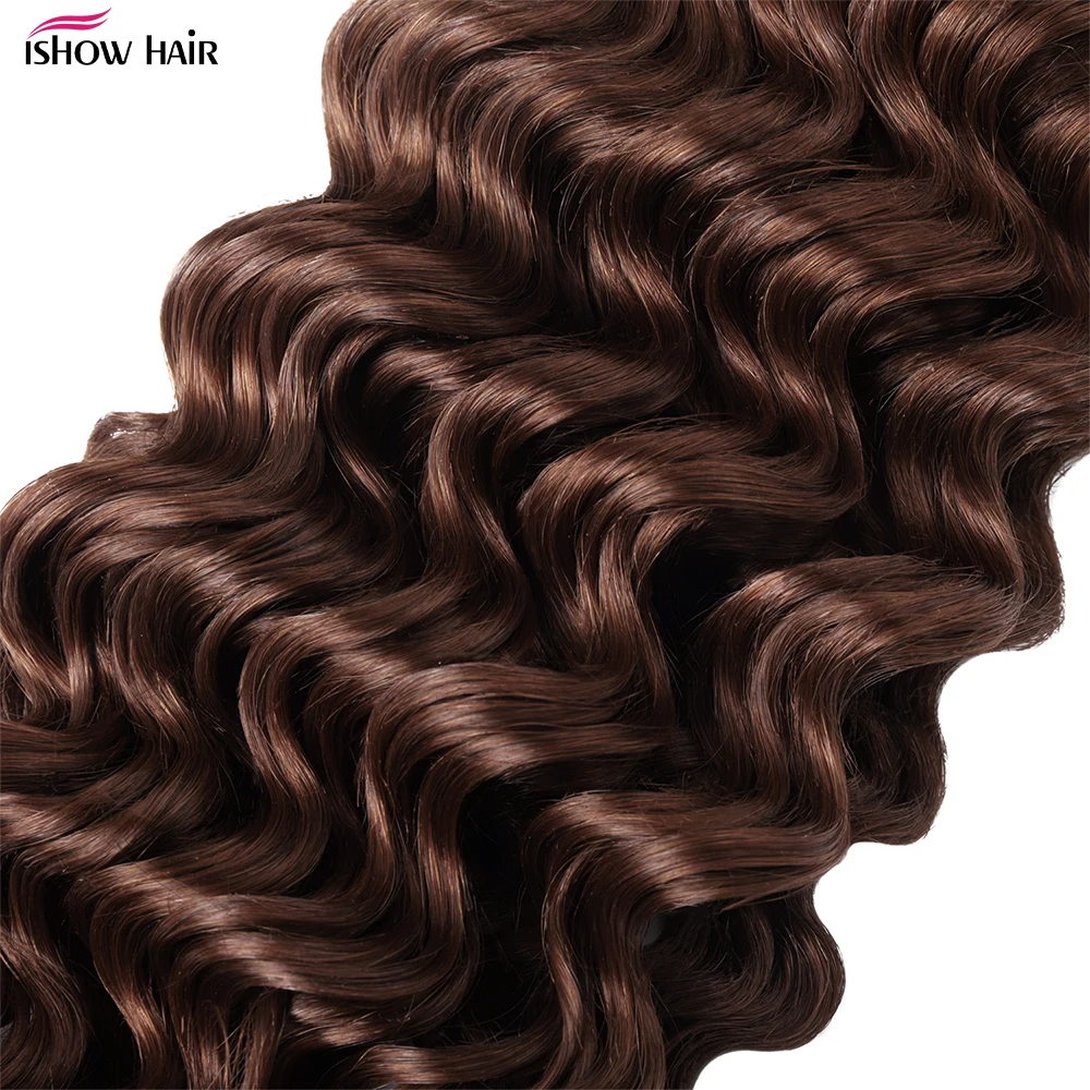 Human Braiding Hair 4 Deep Wave Chocolate Brown For Braiding