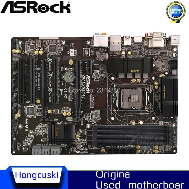 

Б/у оригинальный слот LGA1150 Z87 материнская плата для ASRock Z87 extreme me3 настольная плата USB3.0 SATA3 DDR3
