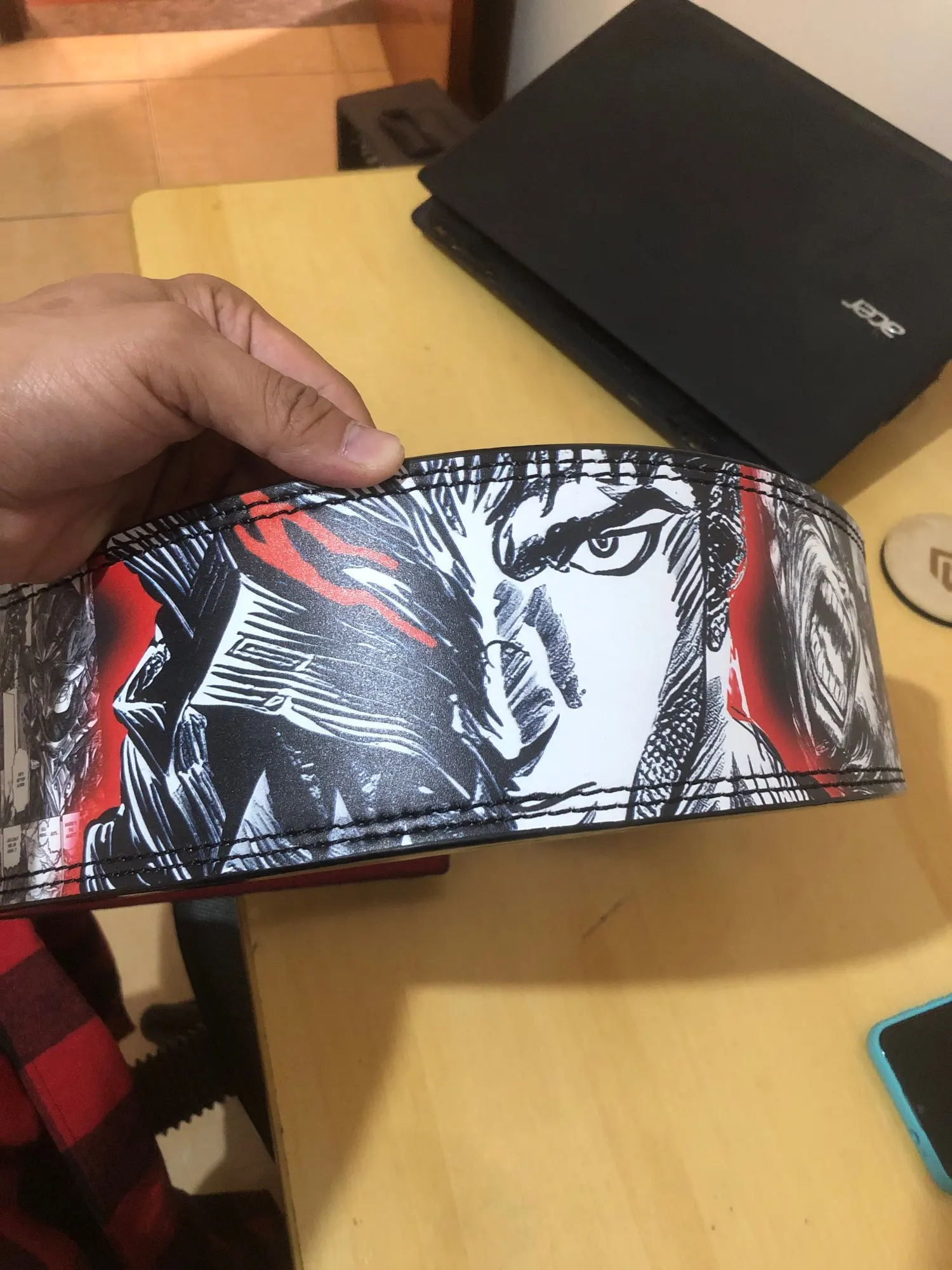 Anime Theme Berserk Gym Belt Lever Clasp - Heavy Duty Powerlifting and Weightlifting