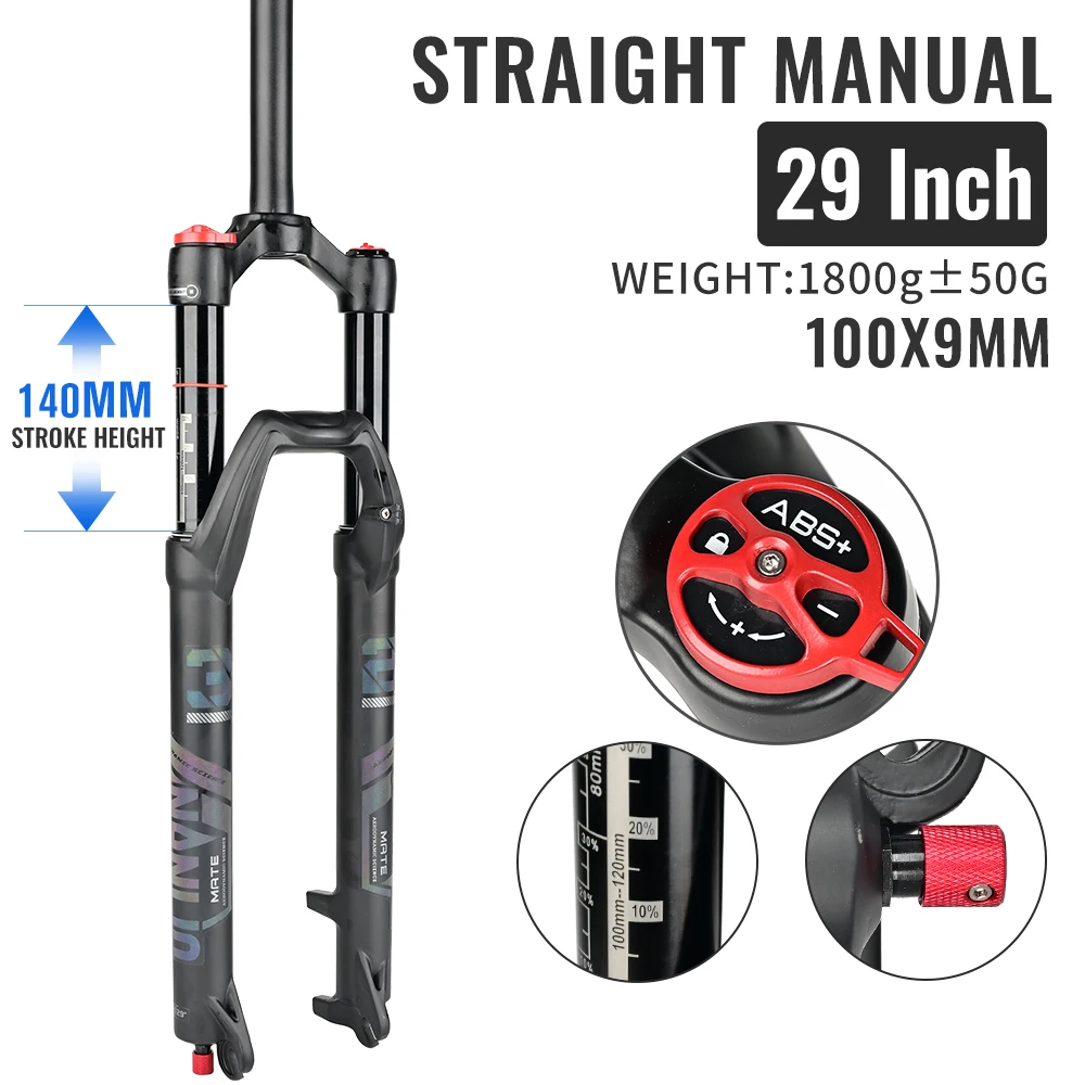 Nanlio X7 PRO Black 140mm Suspension Forks Aluminum Alloy Rebound