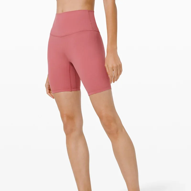 

LuLu Women Shorts Fitness Running Street Yoga Sports High Waist Tight Fitness Workout Gym Stretch Female Short Pants Leggings