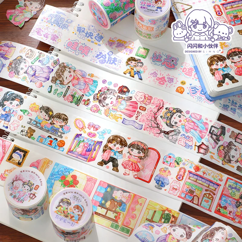

Kawaii Stationery Decorative Adhesive Tape Cartoon Washi Masking Tape Creative Scrapbooking School Supplies