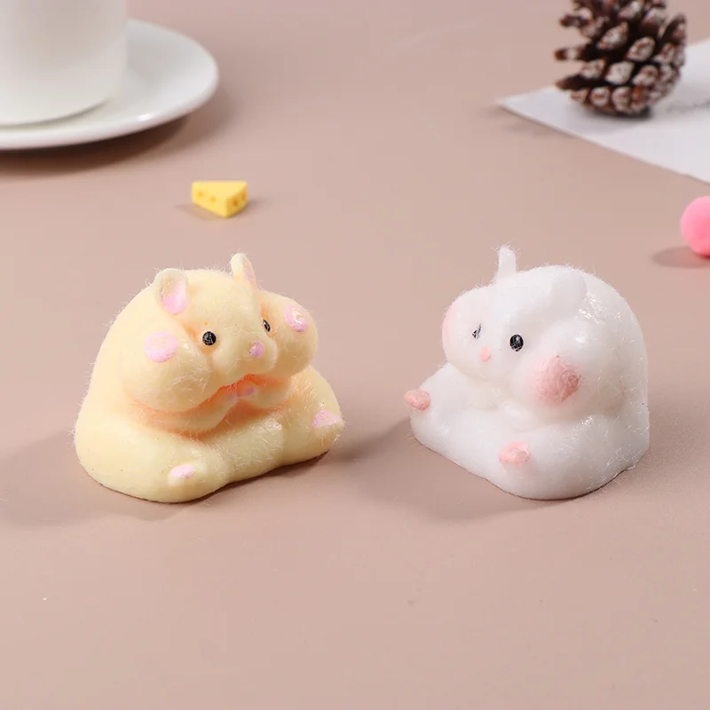 Flocking Doll Cute hamster Children Plush Toy Capsule toys kawaii fatty milky hamster flocking plush dolls gashapon toys pet toys fashion dolls hamster toy