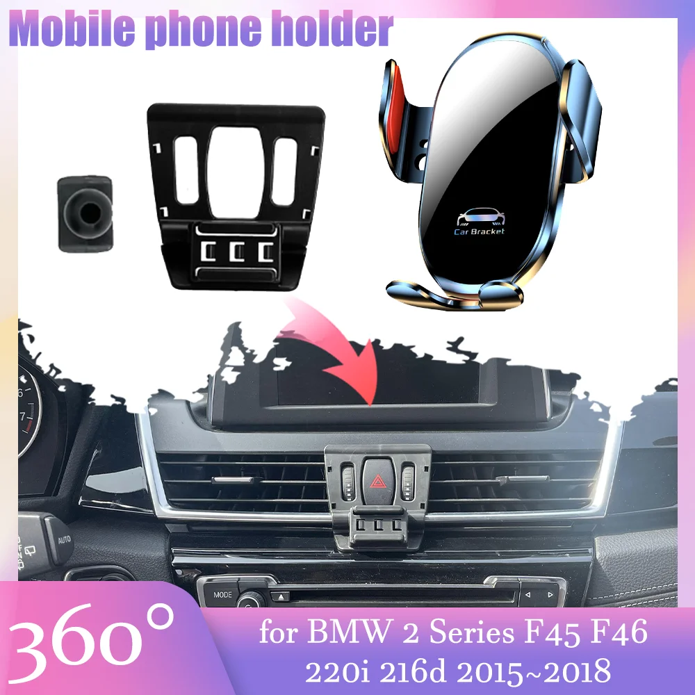 Car Mobile Phone Holder for BMW 2 Series F45 F46 220i 216d 2015~ GPS Air Vent Clip Stand Base Support Accessorie iPhone