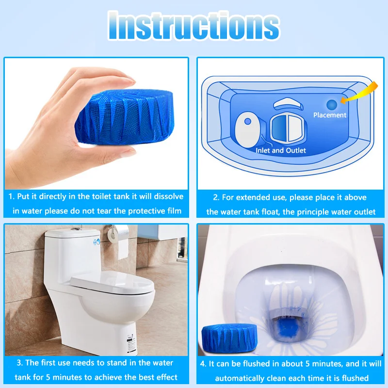 Nettoyant automatique pour cuvette de toilette à bulles bleues