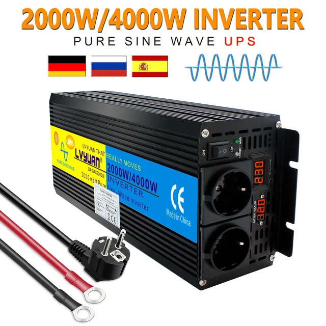 2000W, Pure Sine Wave Power Inverter 12V 220V with LED Display - China  Power Inverter Dc 12v Ac 220v, 2000 Watts Power Inverter