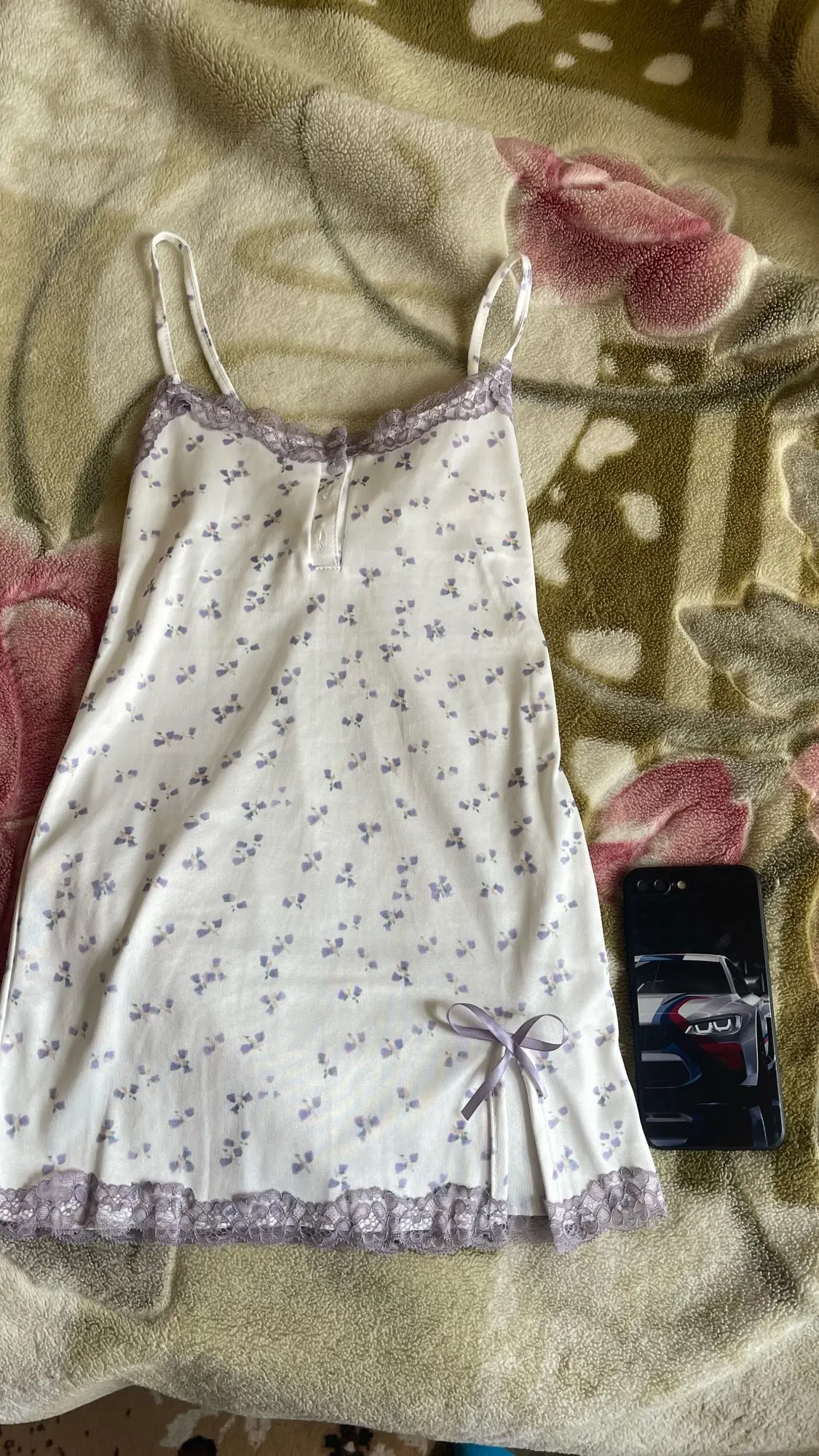 Women's Pink Cherry Print Mini Nightgown photo review