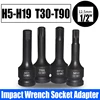 1PCS 1/2" Universal Impact Wrench Socket Adapter H5-H19 T30-T90 Hex/Torx Head Impact Socket Adapter For Impact Wrench Tool 1