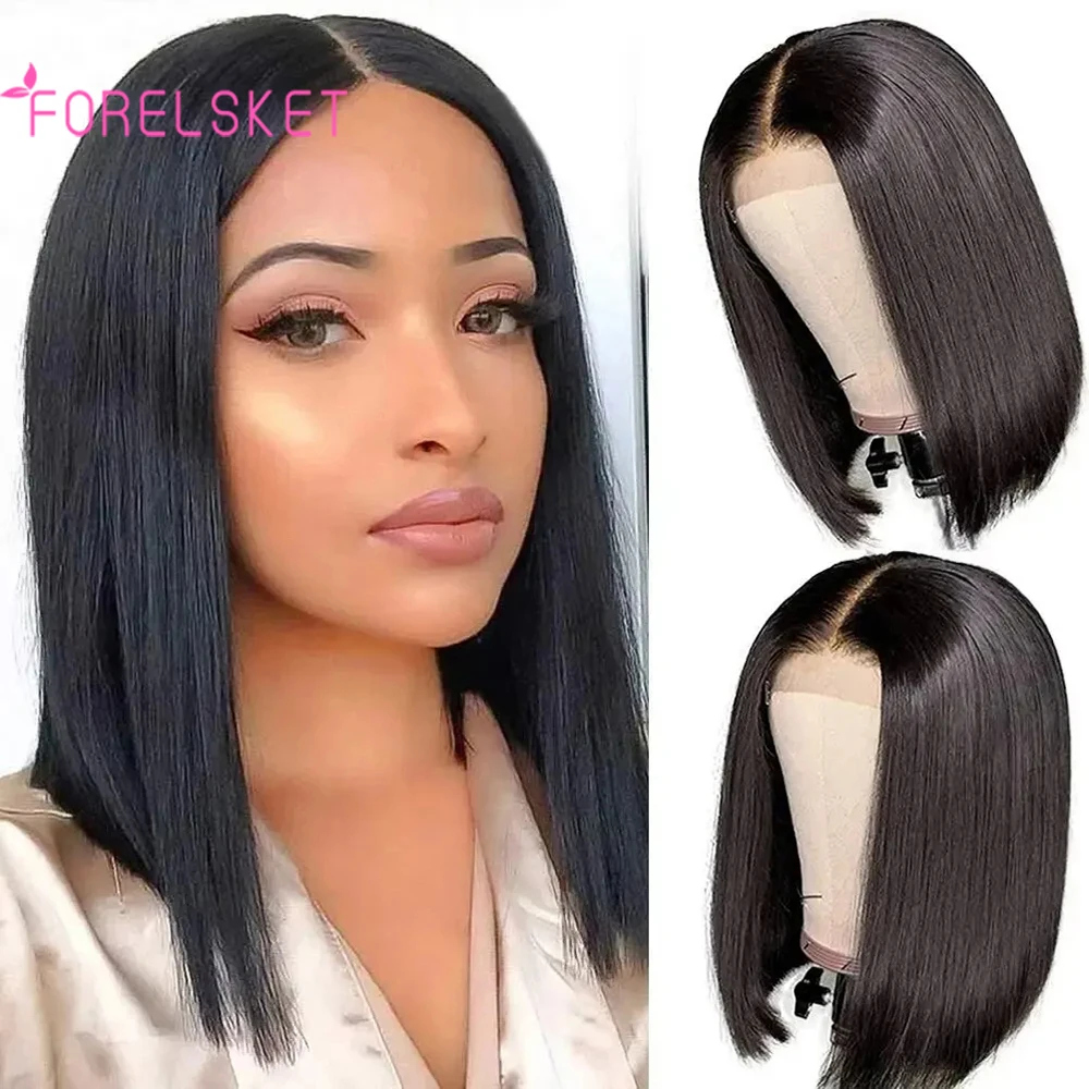 

4x4 Lace Front Wigs Bob Wig Human Hair Short Bob Wigs Glueless Wigs Human Hair Pre Plucked Straight Human Hair Wigs For Women