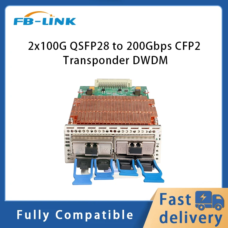 2x100G QSFP28 to 200Gbps CFP2 Transponder DWDM tunable coherent OTU muxponder Data Transfer sfp module