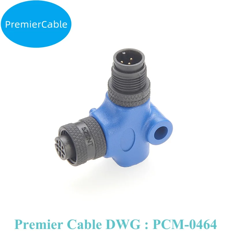 M12 Right Angle L Type Adapter for Marine Devices