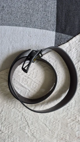 MIDNIGHT SOVEREIGN™ – Black Buckle Genuine Leather Belt photo review