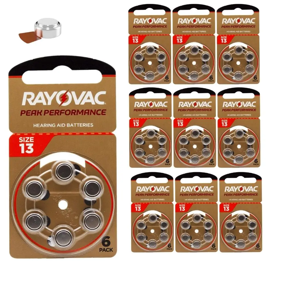 

Цинковый слуховой аппарат Rayovac Peak A13 13A 13 P13 PR48, 1,45 В, 60 шт., 10 карт