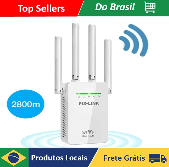 Repetidor Wifi 4 Antenas Amplificador De Sinal