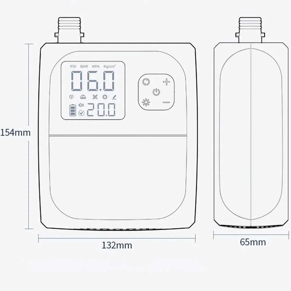 OWJHE Kabellose Luftpumpe, 8000 mAh, Touchscreen, tragbarer elektrischer Reifenfüller, zweistufig, für Kajaks, Windflügel, SUP-Luftkompressor – Detail 12
