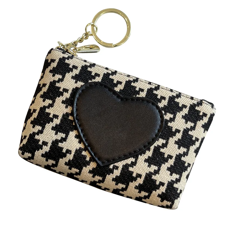 Heart Leather Keychain Wallet Heart Key Chain Coin Purse Leather