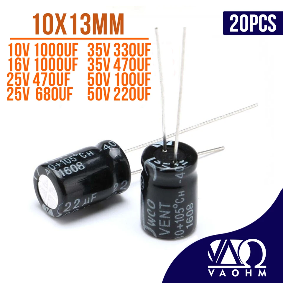 4 Pcs 100uF 16V Condensatore Elettrolitico VOLTURY VR -40°C 105°C Long - Foto 6
