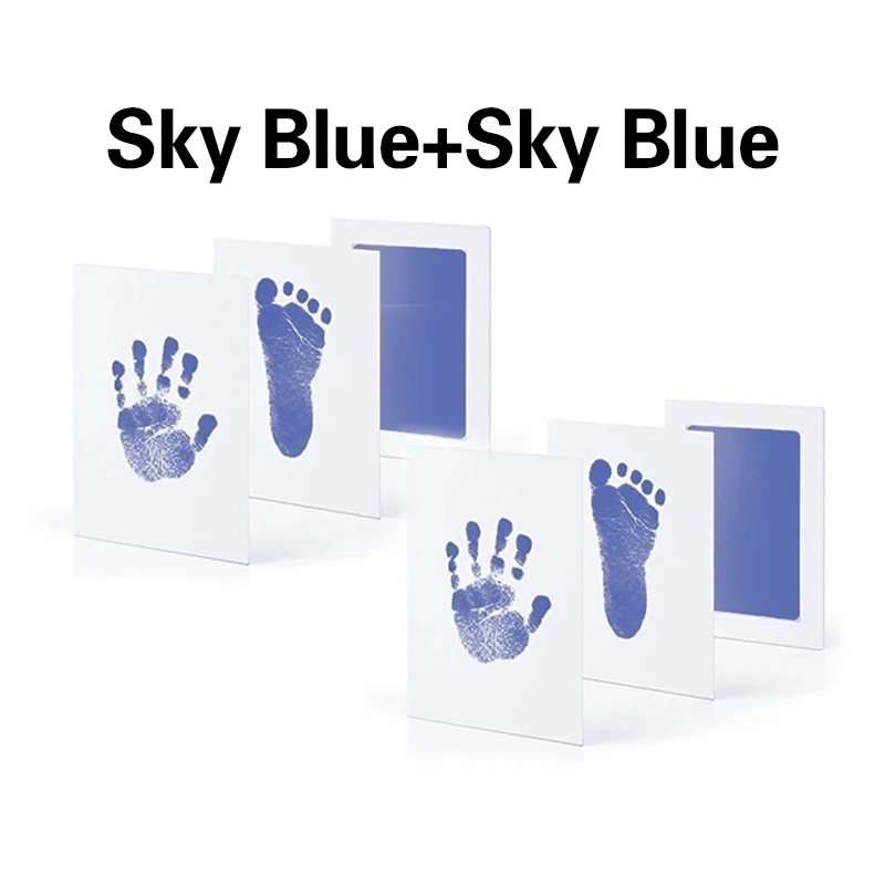 Newborn Baby Handprint & Footprint Keepsake Ink Pad Set with Photo Frame - Safe Souvenir & Baby Shower Gift