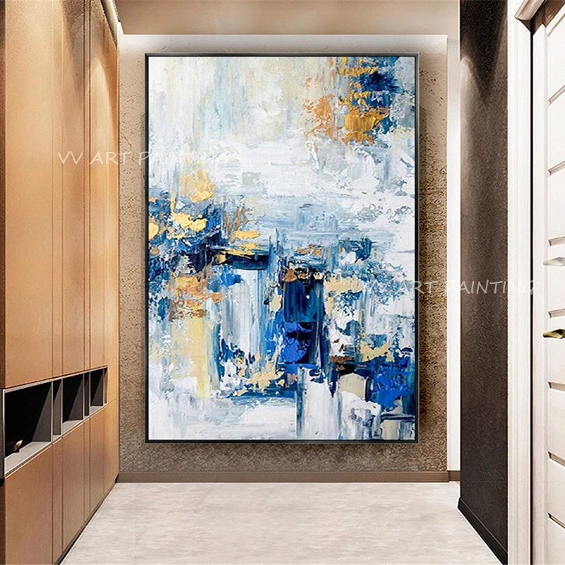 

100% ручная работа Современный абстрактный красочный толстый нож серый холст Пейзаж модели новый дизайн картина маслом для декора гостиной