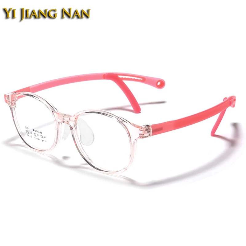 

Kids Round Optical Prescription Glasses Frame Eyewear Flexible Anti Slip Rubber Hoops Children Eyeglasses Girls Spectacles