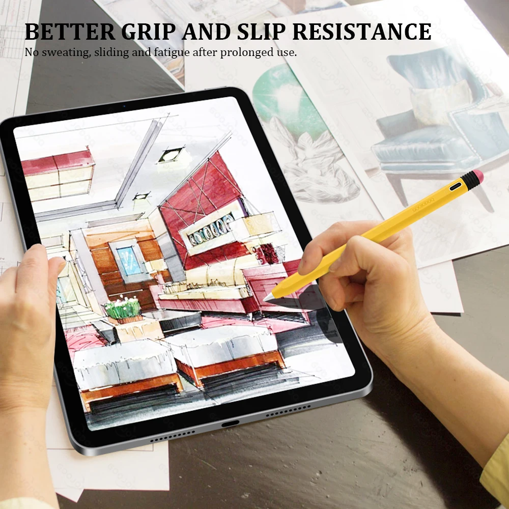 Capa de Silicone Anti-queda para Ipad Estojo tipo c Estojo Apple Pencil gd 9th 10th 11th Gen 12th Gen - Imagem 5