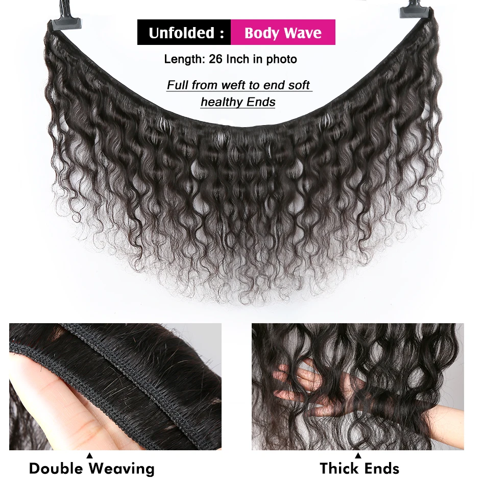 SVT Hair Body Wave Bundles Indian Hair Weave Bundles 1/3/4 PCS Human Natural Remy Extension 8-26"