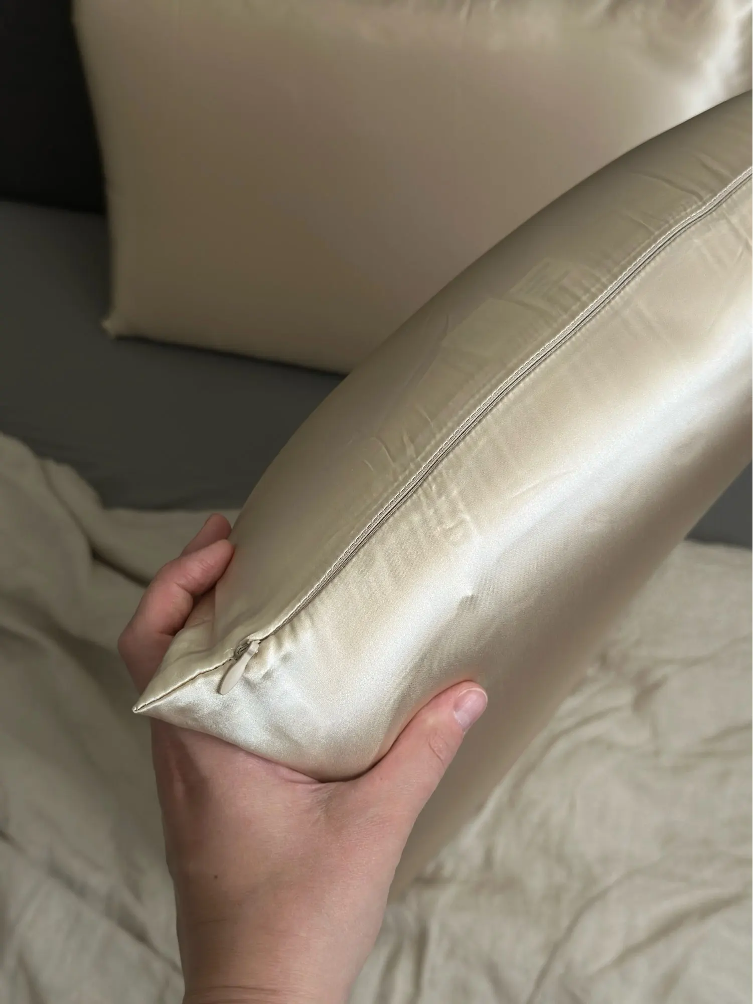 Taie d'oreiller en soie 19 Momme - Taupe