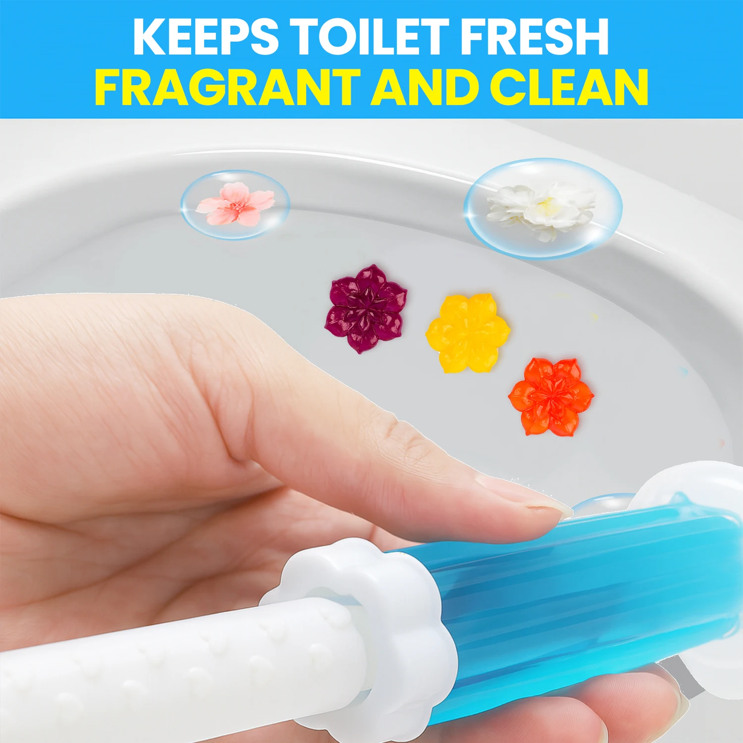 Toilet Gel Stamp 6Pcs 72 Count Flower Fragrance Bathroom Deodorizer Bowl Cleaner Toilet Refills