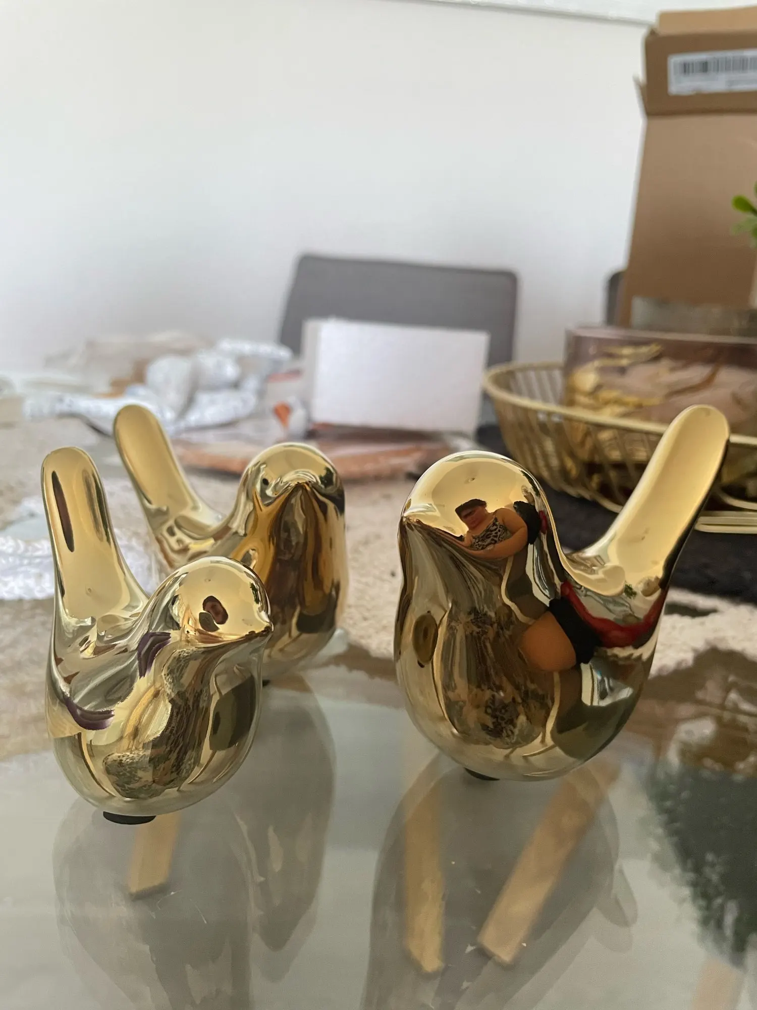 Golden Wings, Nordic Ceramic Bird Figurine - Elegant Home Décor Accent & Jewelry Holder photo review