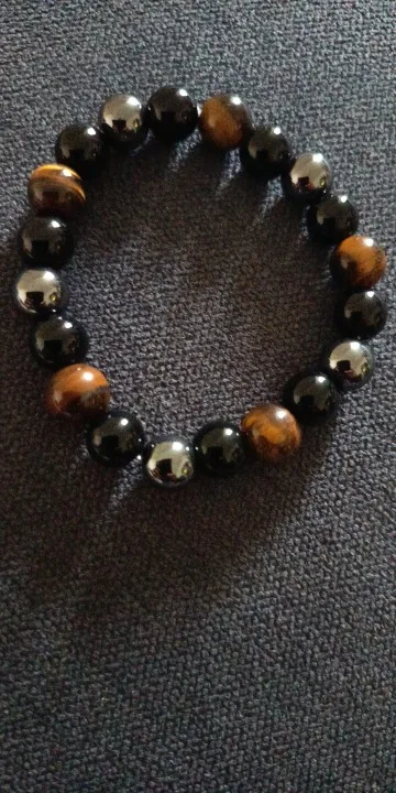 Triple Protection Bracelet: Tiger’s Eye, Obsidian & Hematite photo review