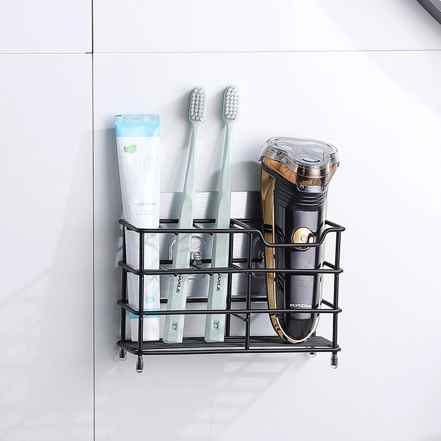Stainless Steel Toothbrush Holder Toothpaste Holder Stand Multi-Functional Storage Rack Bathroom Organizer