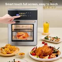 1800W 360 °   Friteuse à air chaud sans huile, four à convection visuel en acier inoxydable de 20 L, machine de cuisson multifonction à commande tactile pour 6 à 8 personnes 5