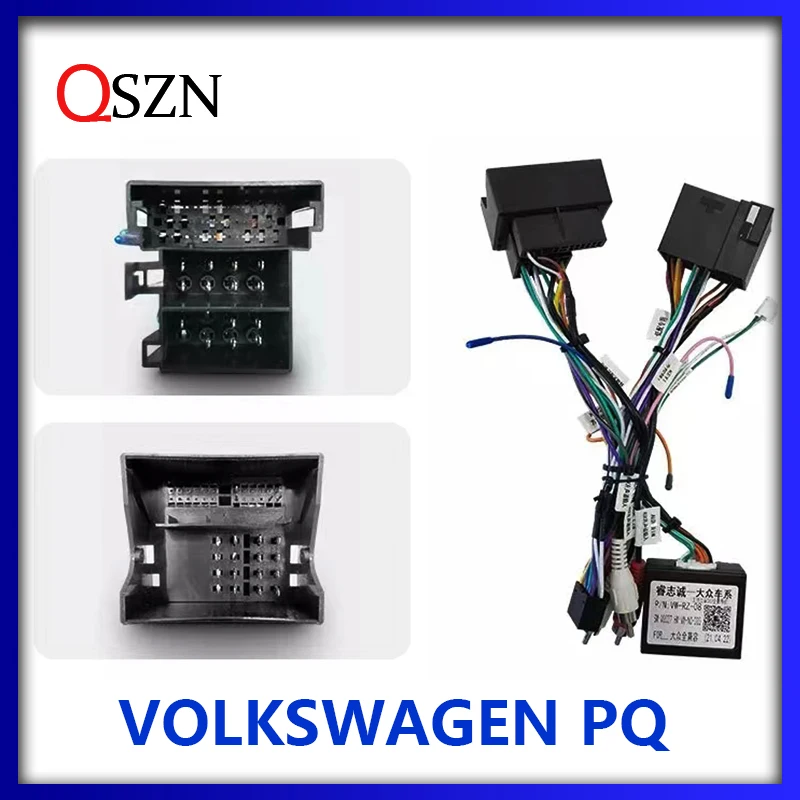 QSZN 캔버스 박스 VW-RZ-08, 폭스바겐 PQ 자동차 라디오 안드로이드, 배선 하네스 전원 케이블 포함