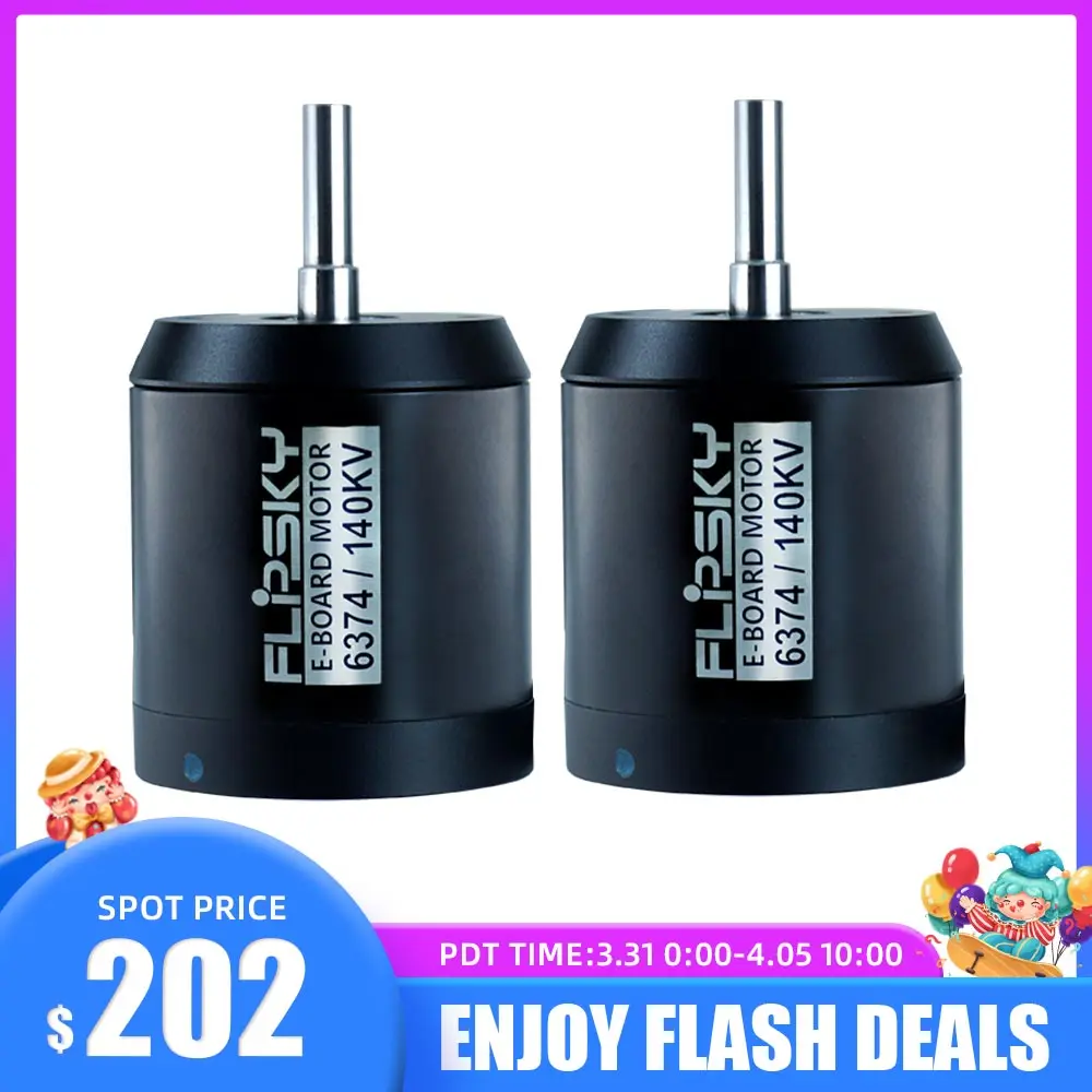 플래시 세일 2PCS Flipsky 전투 강화 6374 모터 140KV 190KV 3500W 전기 스케이트 보드
