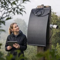 Panneau solaire flexible léger et à haut rendement de 100W 18V, pliable et étanche, idéal pour les camping-cars, les bateaux, le camping et tous les besoins d'alimentation hors réseau en extérieur. 7