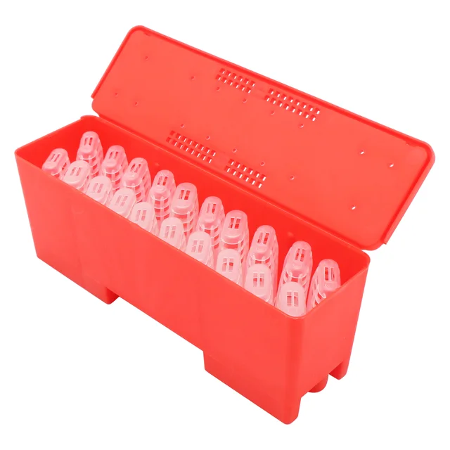 Méh Piros Dobozok Queen Szállító Doboz Ketrecekkel Tenyésztő Berendezés Cellás Műanyag Inkubátor Méhész Eszközök