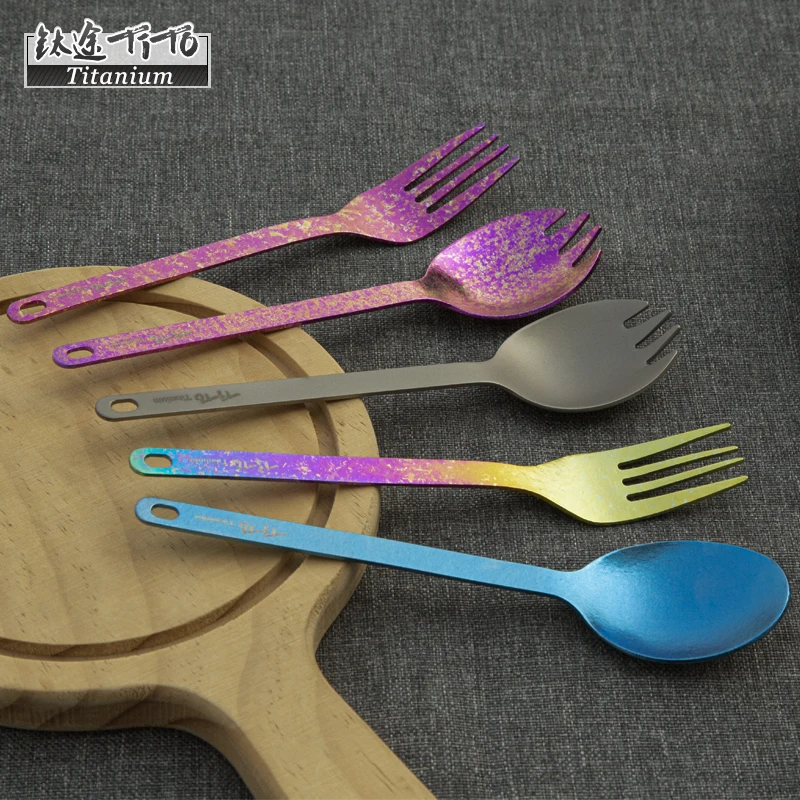 Tito-チタンフォーク13.8g,アウトドアキャンプ用,ピクニック用の長い