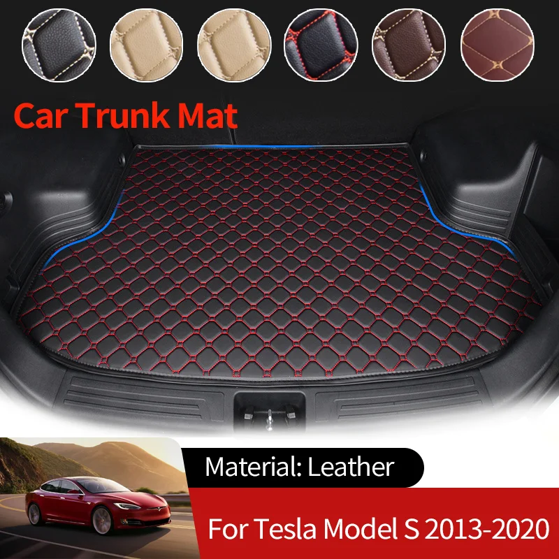 

Leather Car Boot Liner Cargo Front Trunk Mats Luggage FLoor Waterproof Carpets Accessories for Tesla Model S 2013~2020 2018 2019