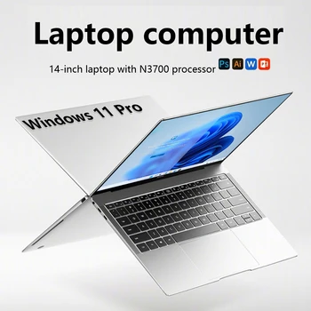 14.1"Ultra Slim Laptop  Intel N3700 16GB RAM 2TB SSD Notebook Gamer 1920*1080 Display Office Study Computer PC Windows 11 Pro