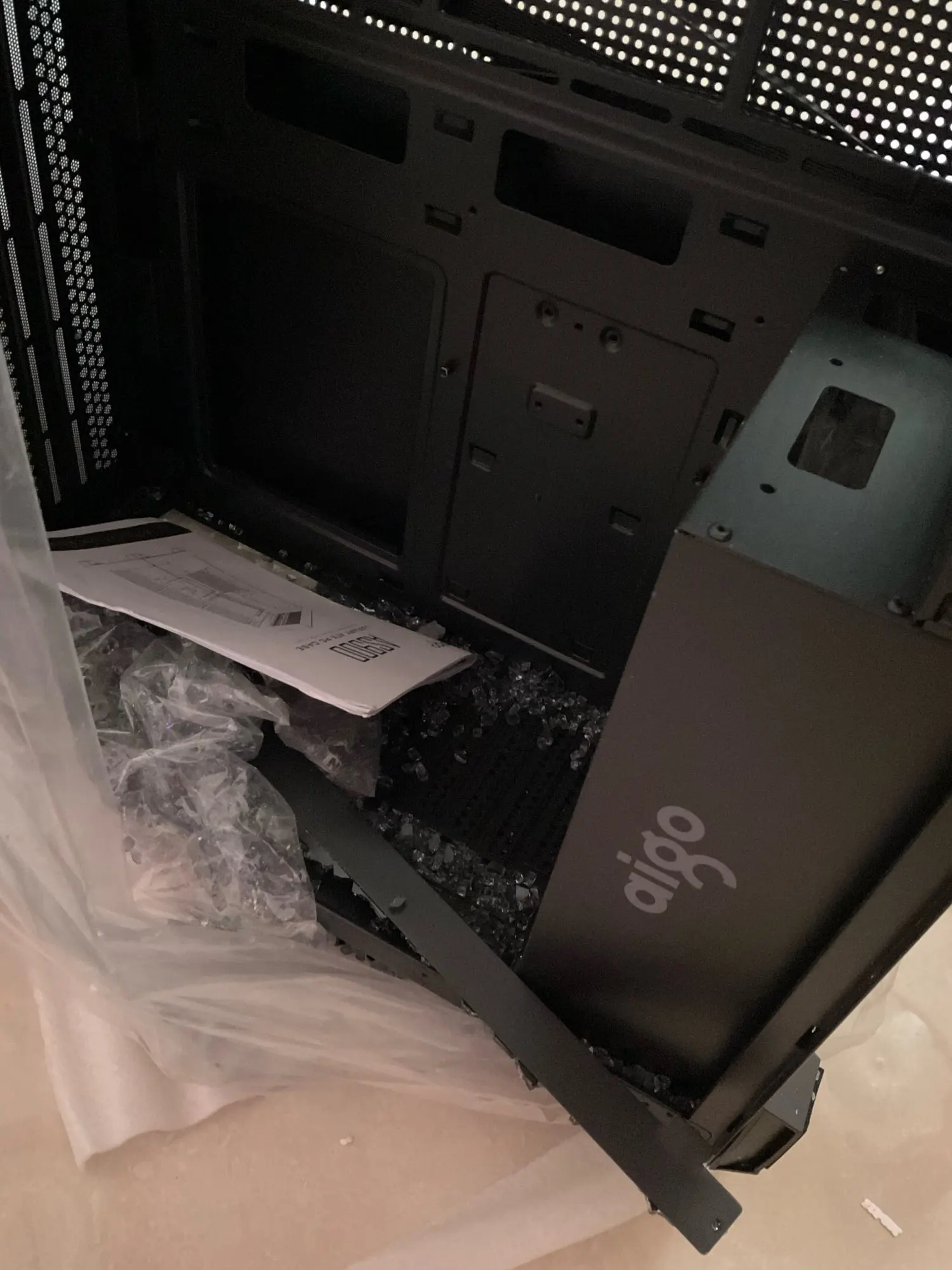 Aigo AS900 PC Case 270° Panoramic Design ATX M-ATX ITX Sea View Room Side Transparent Desktop Chassis Diy Gaming Computer Case photo review