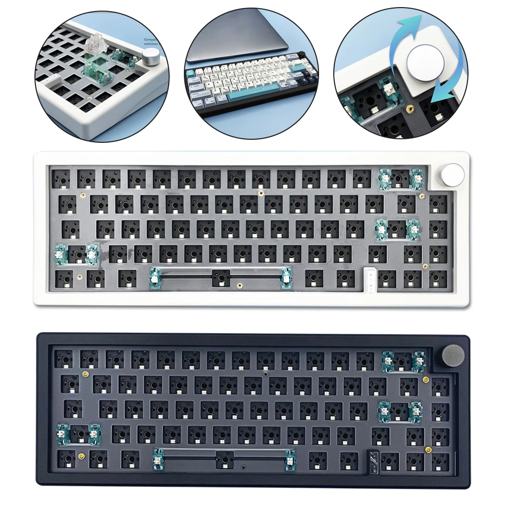 Teclado Mecânico Personalizado Quente-swappable sem Fio de Bluetooth 2.4g Teclado Mecânico Personalizado para Computador Portátil Desktop Gmk67